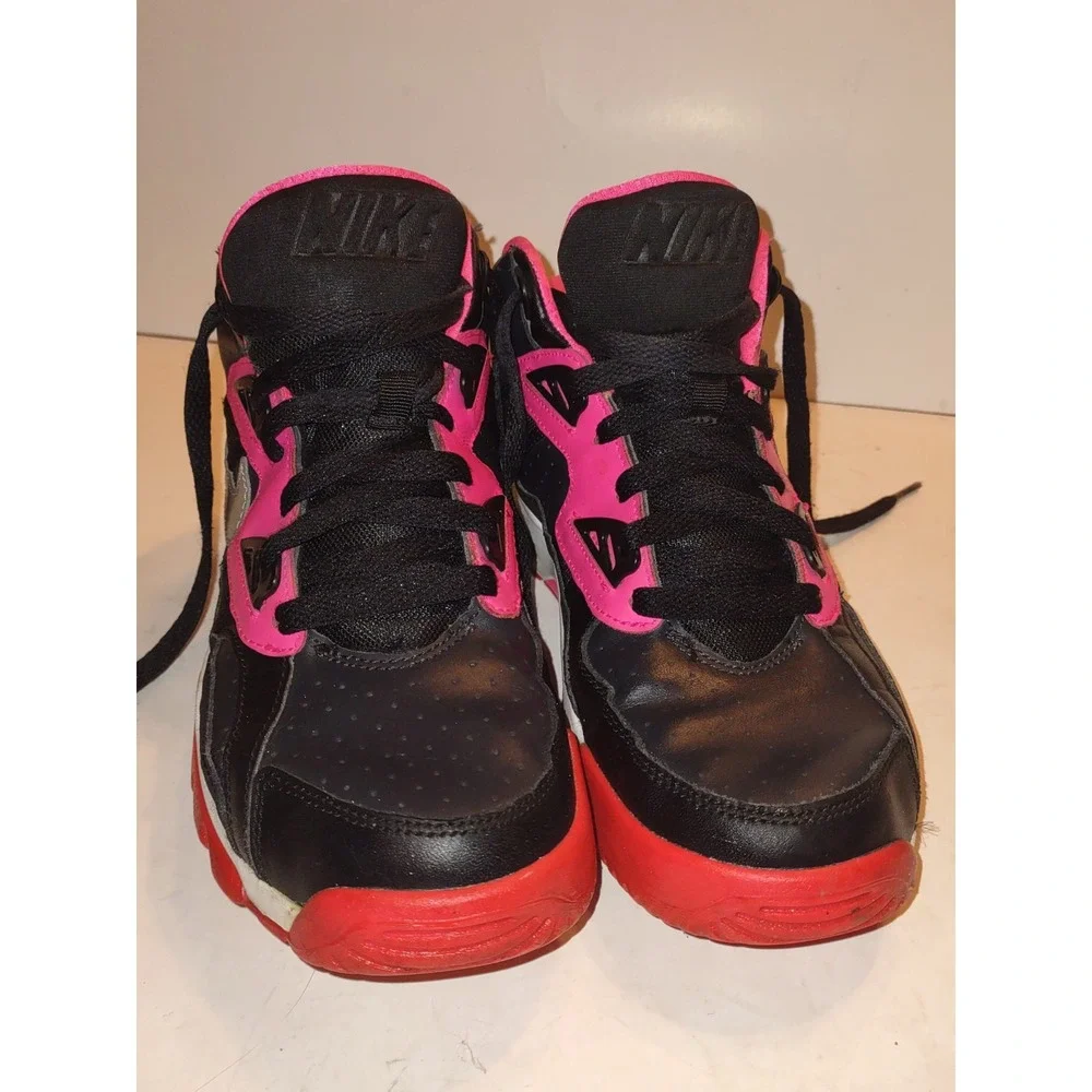 Nike Air Trainer SC High Top Sneakers Girls Size 5.5Y Black Pink 579806-005